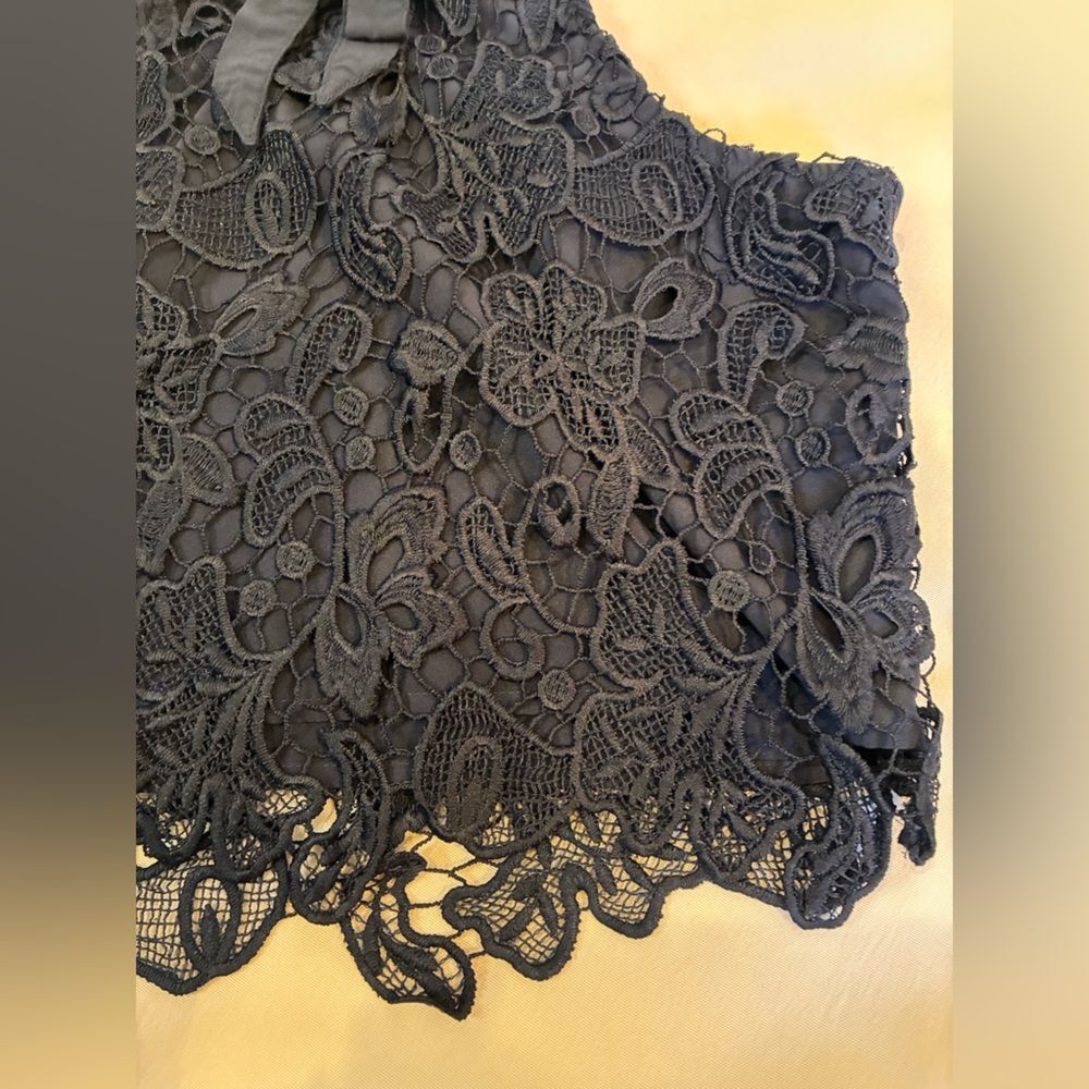 Abercrombie & Fitch Navy blue lace tie cropped top halter style size S - Picture 5 of 8